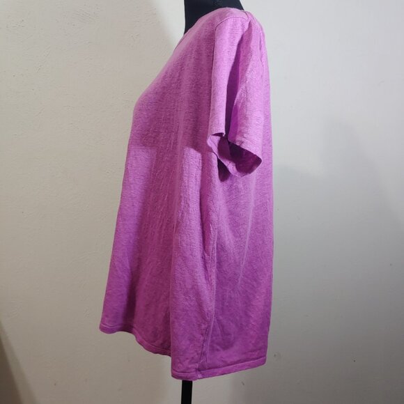 Eileen Fisher Short Sleeve Organic Linen T Shirt - Picture 4 of 6